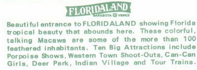 Floridaland - Postcard Back (newer photo)